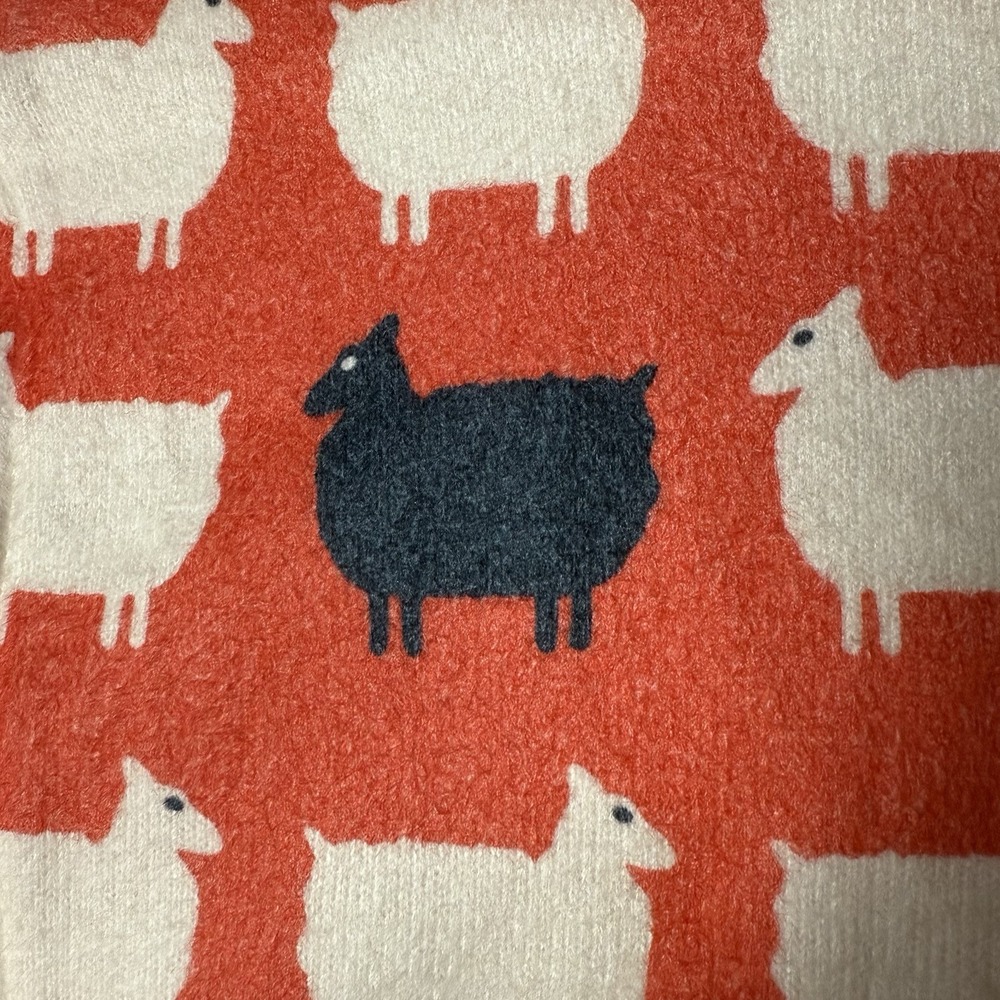 RARE Princess Diana Inspired Red Black Sheep Sweater Size Small 80s Jumper Icon - Picture 13 of 14